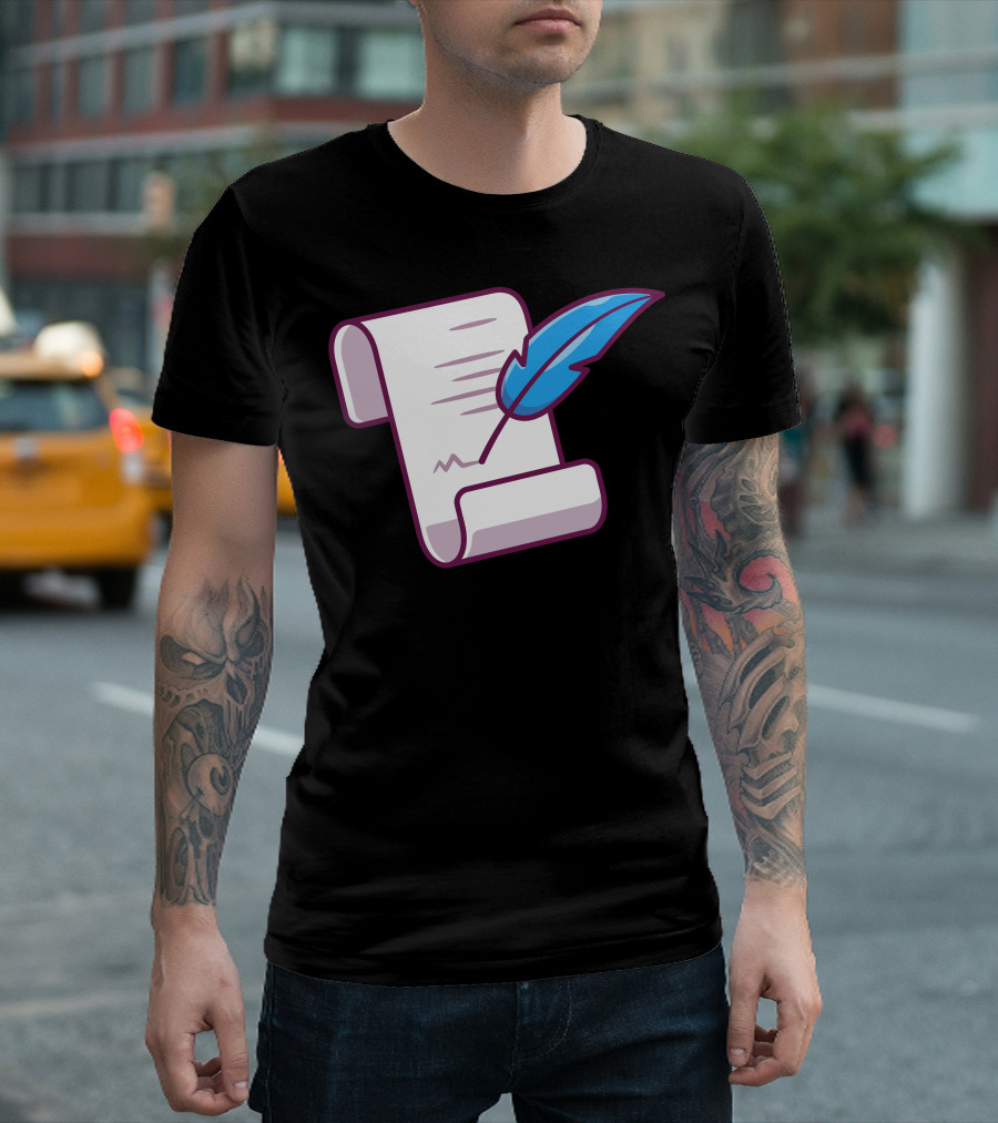 Parchment and Feather Quill Scroll T-Shirt