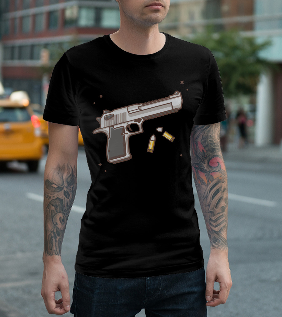 Pistol Gun With Bullets T-Shirt
