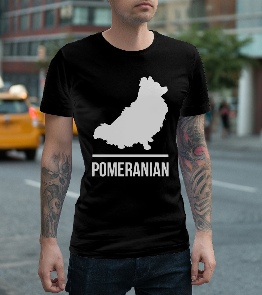 Pomeranian Dog Silhouette White T-Shirt