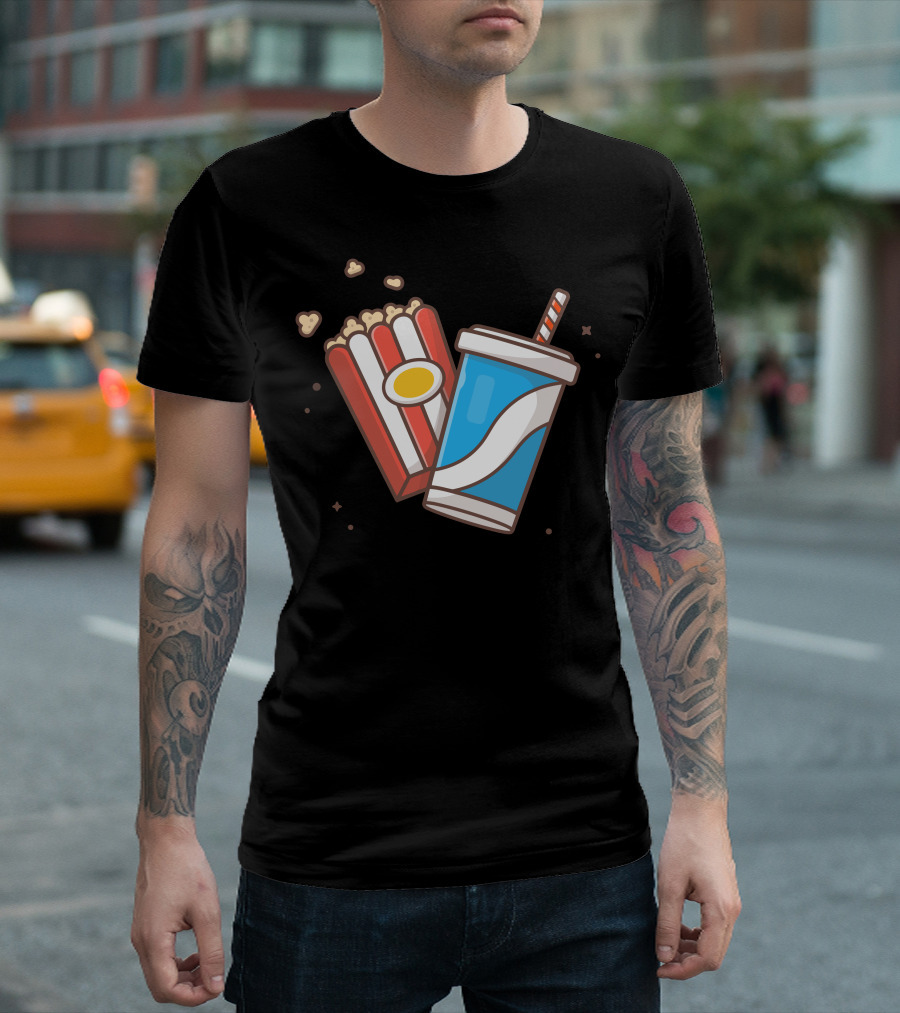 Popcorn And Soda Movie Snack Combo T-Shirt