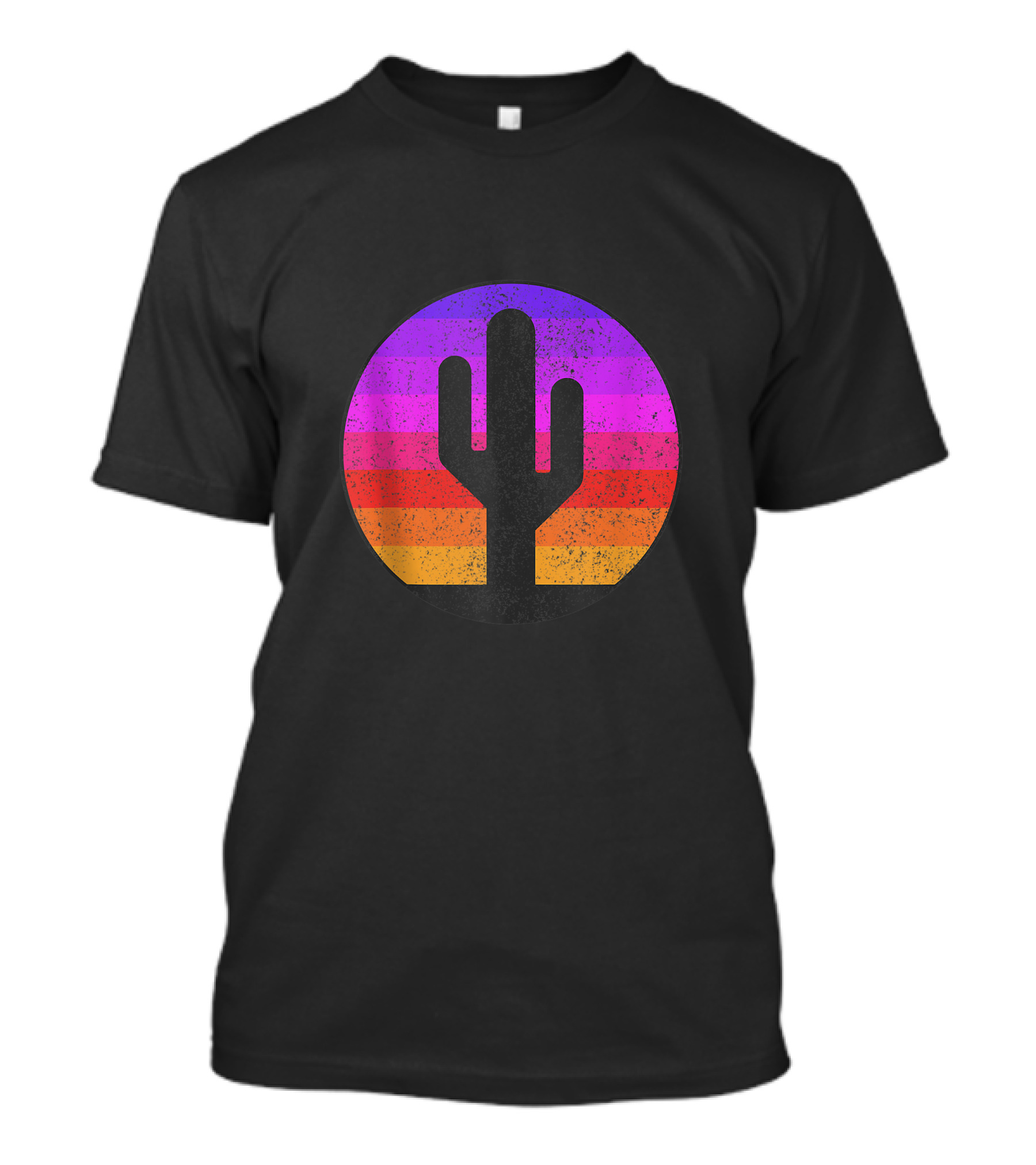 Vintage Sunset Saguaro Cactus Retro Desert Vibes T-Shirt