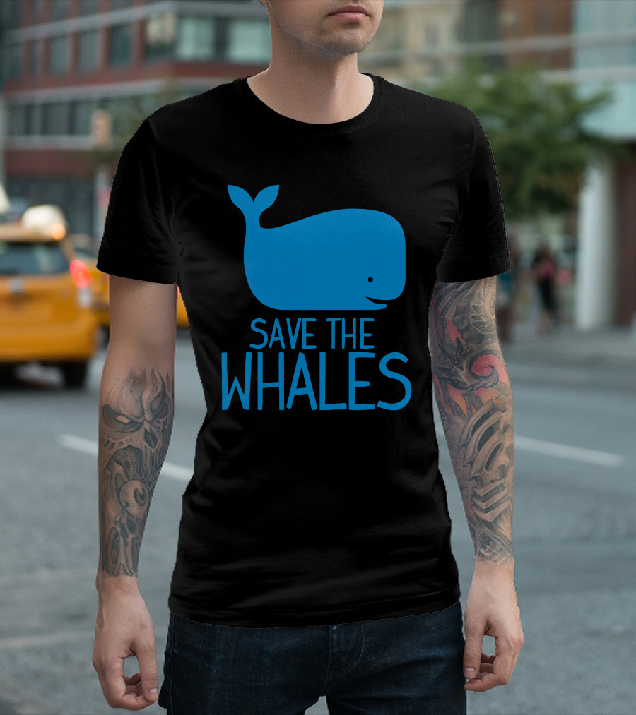 SAVE THE WHALES Blue Whale Icon T-Shirt