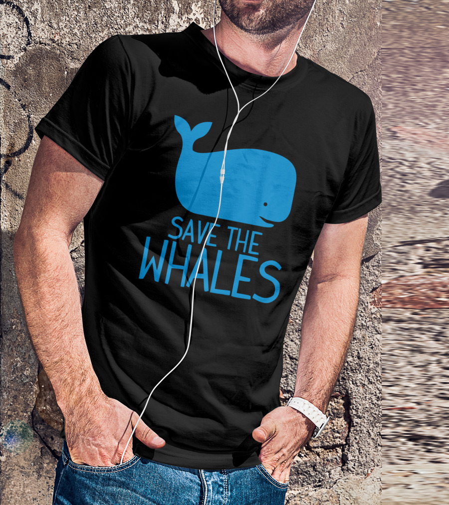 SAVE THE WHALES Blue Whale Icon T-Shirt