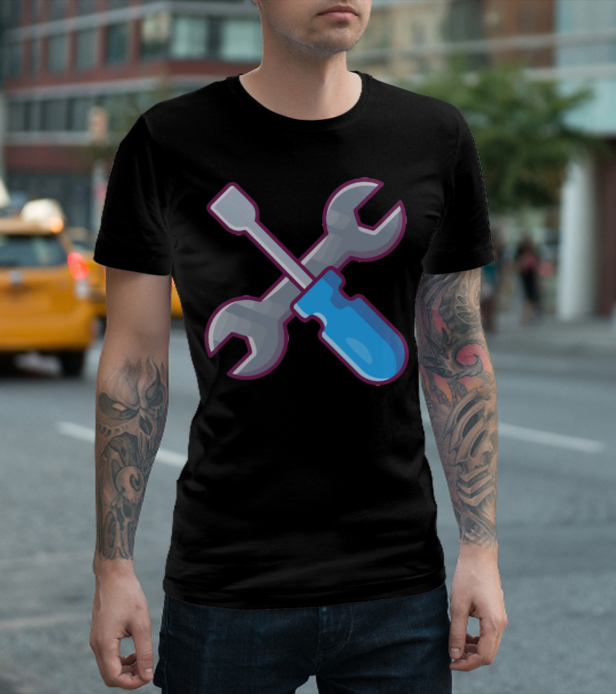 Screwdriver And Wrench Crossed Tools T-Shirt