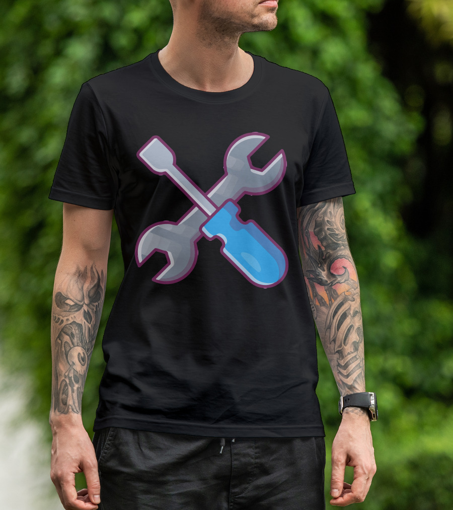 Screwdriver And Wrench Crossed Tools T-Shirt