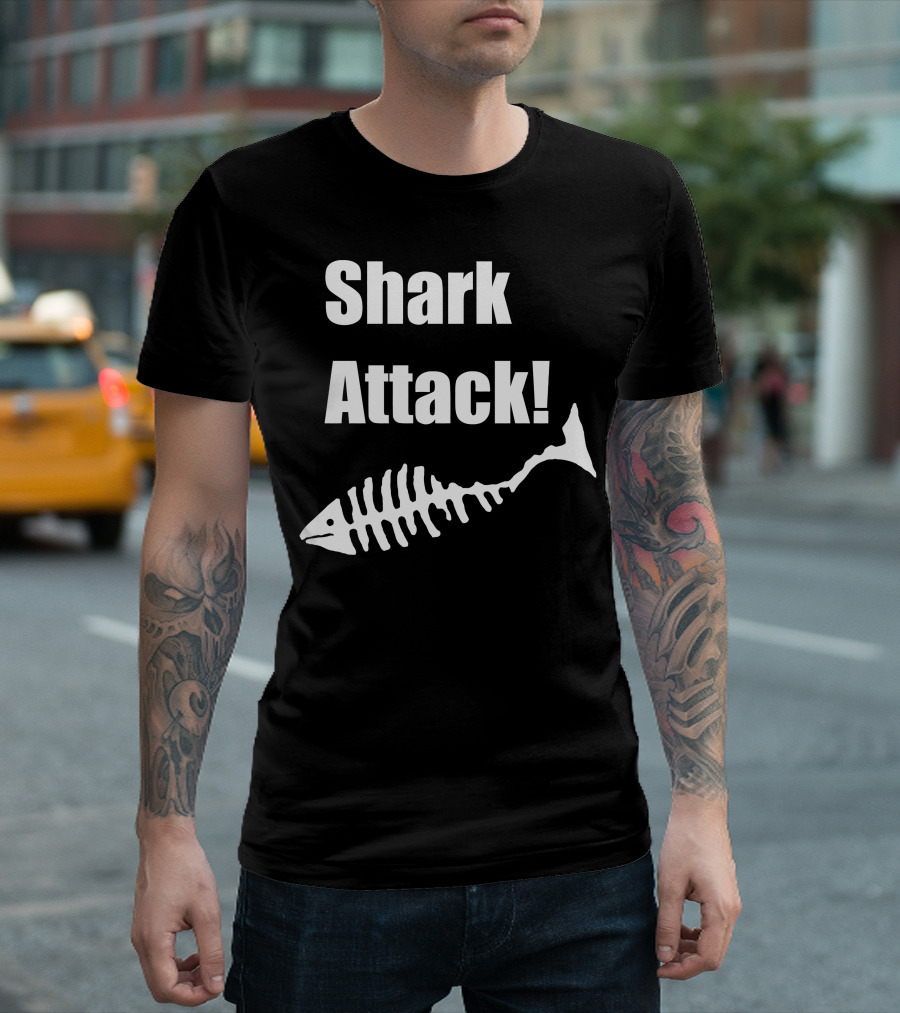 Shark Attack Fish Skeleton T-Shirt
