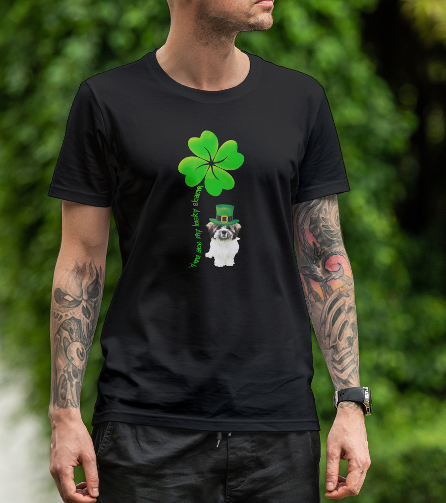Shichon Dog You Are My Lucky Charm St Patrick's Day With Shamrock And Hat T-Shirt