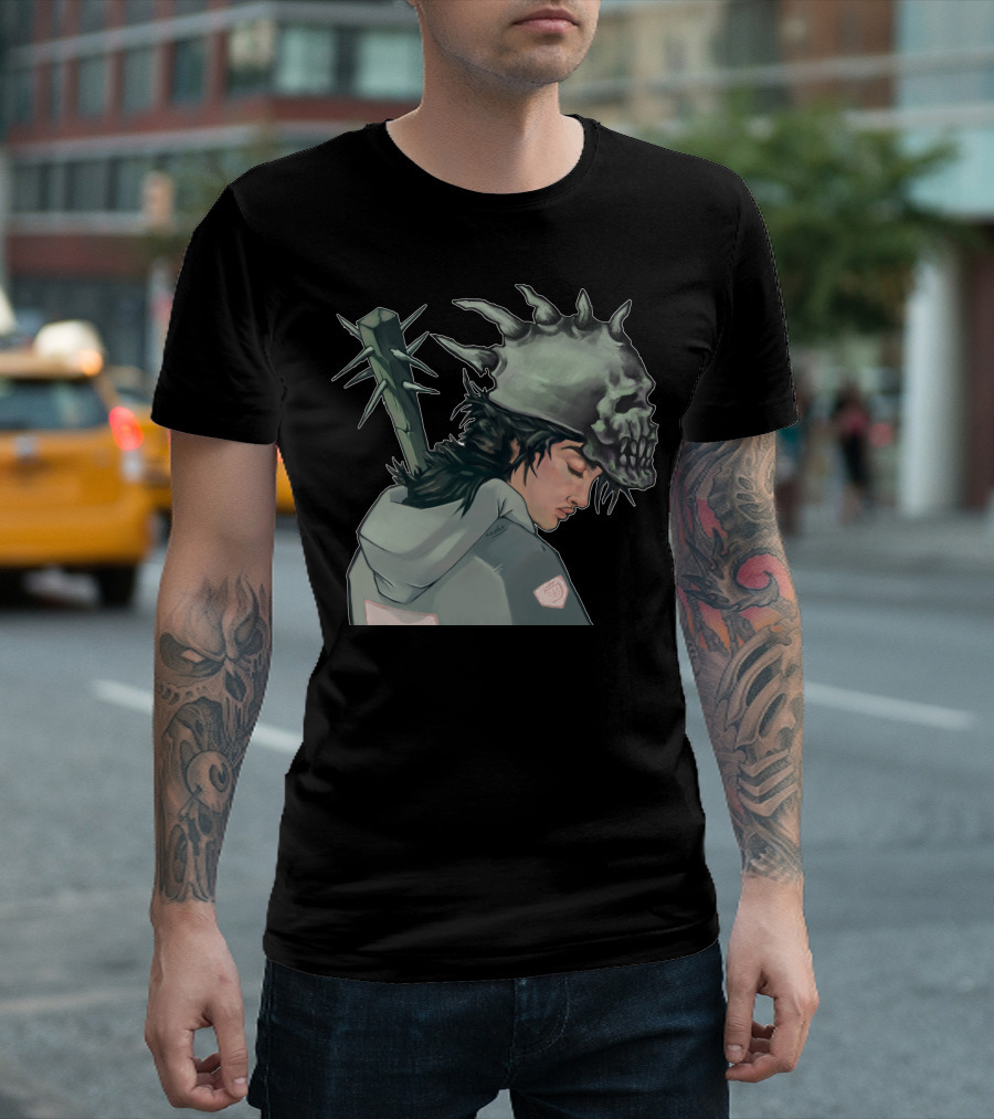 Spiked Skull Punk Hoodie and Club T-Shirt