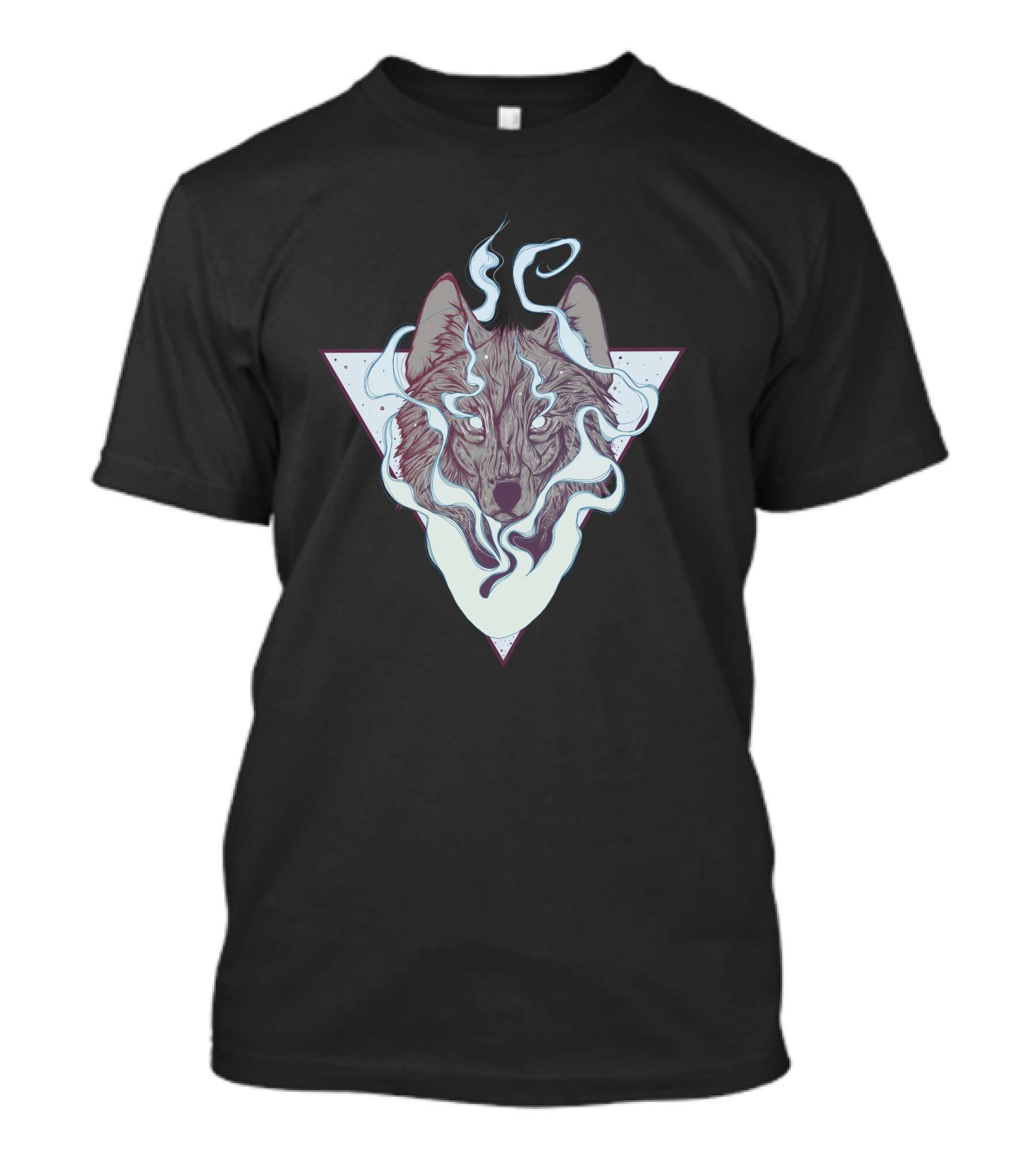 Spirit Wolf Mystic Wisps And Geometric Triangle T-Shirt