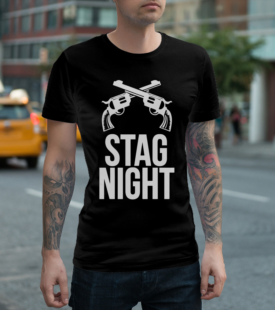STAG NIGHT Crossed Revolvers T-Shirt