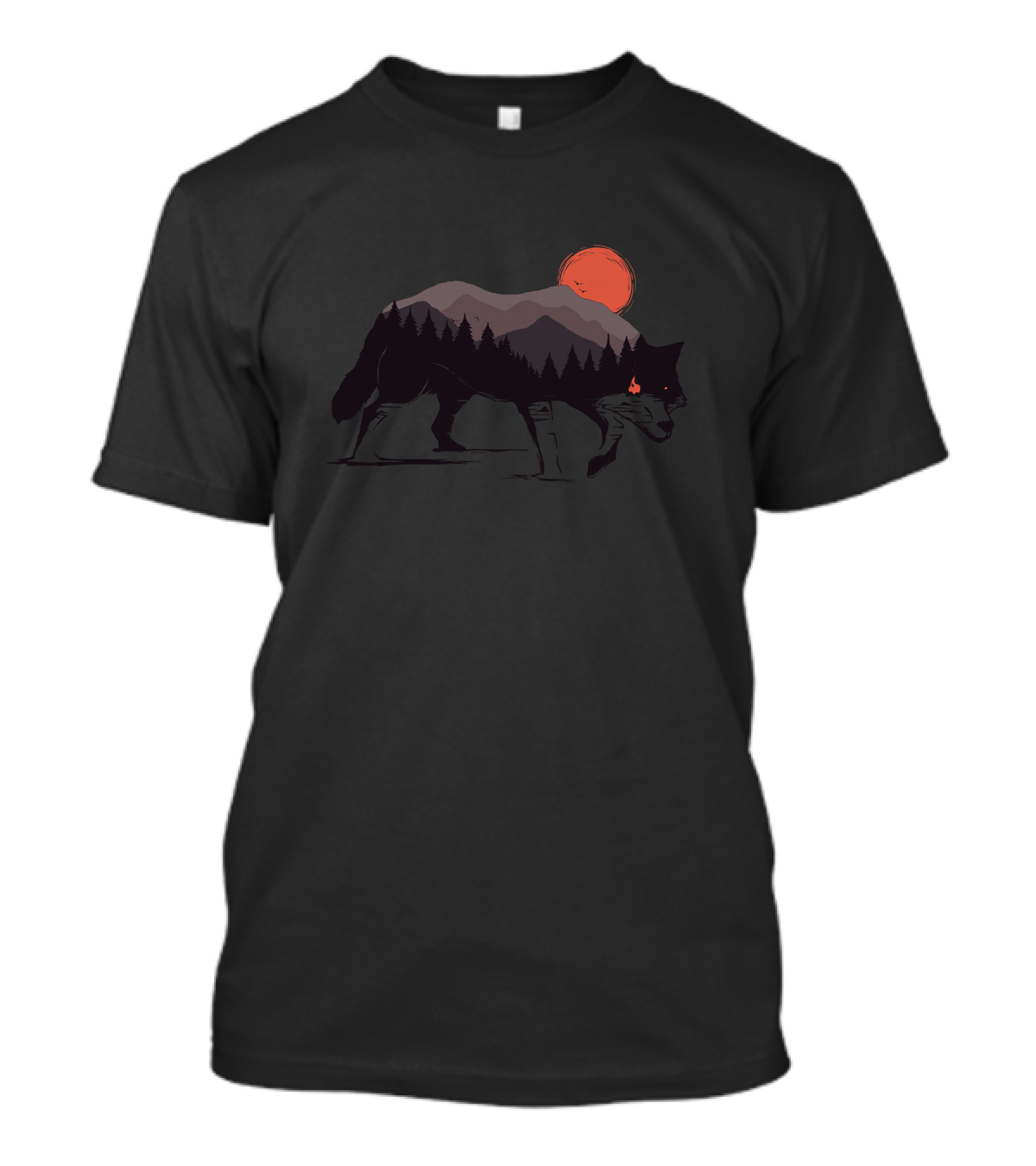 Stay Wild Wolf Sunset Mountains T-Shirt