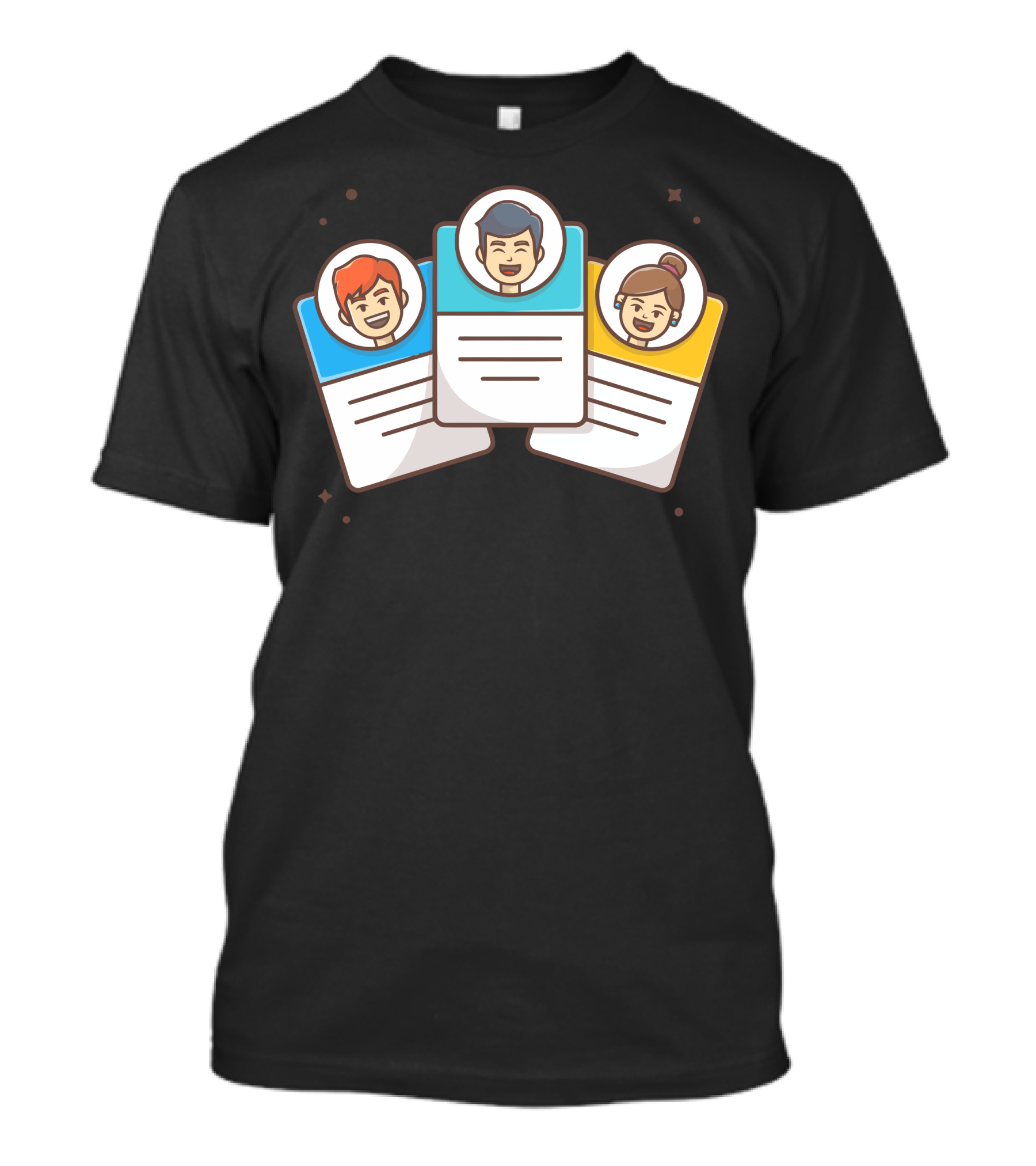 Team Profile Card Character Trio T-Shirt
