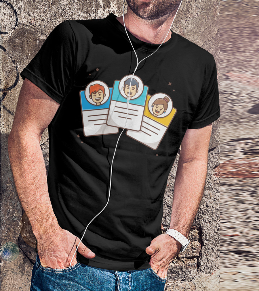 Team Profile Card Character Trio T-Shirt