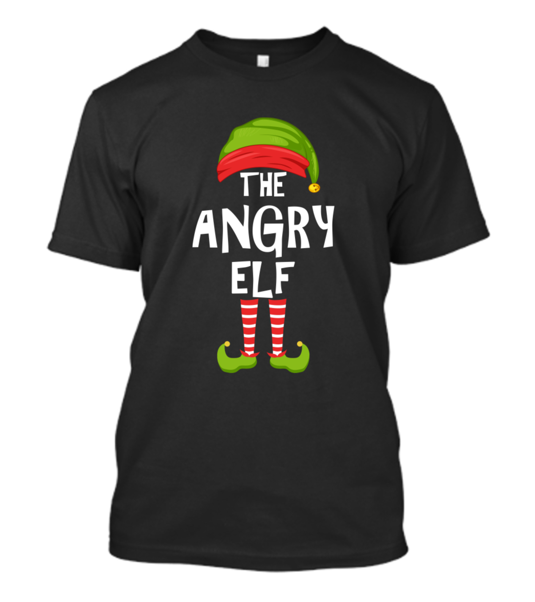 The Angry Elf Striped Christmas Family Party Matching T-Shirt