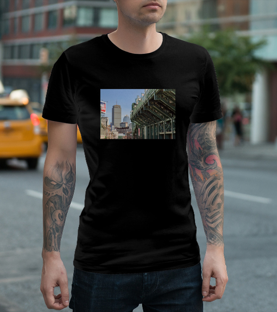 Fenway Park View Behind The Green Monster Boston Landmark Scene T-Shirt