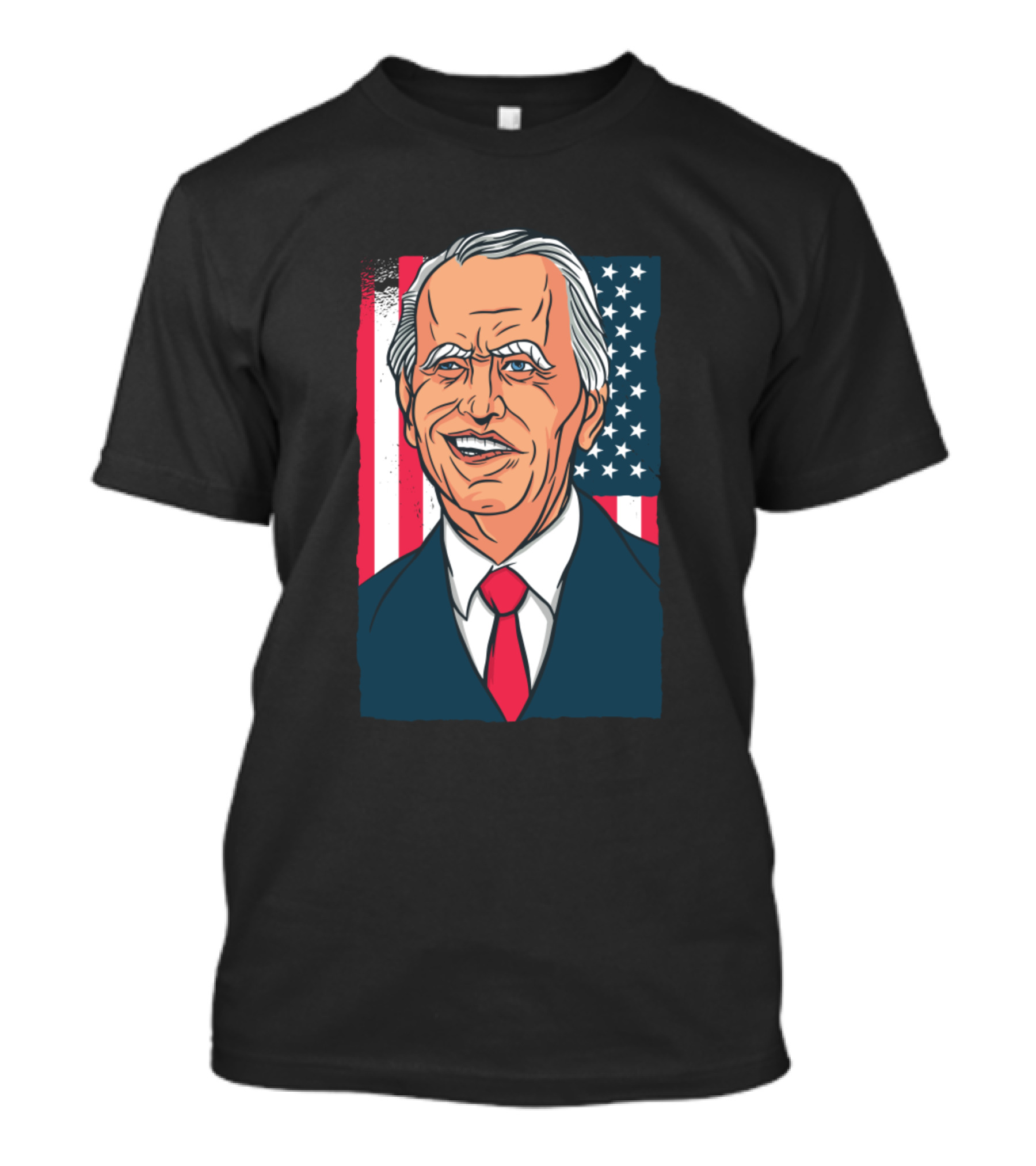 Biden Portrait With American Flag Background T-Shirt