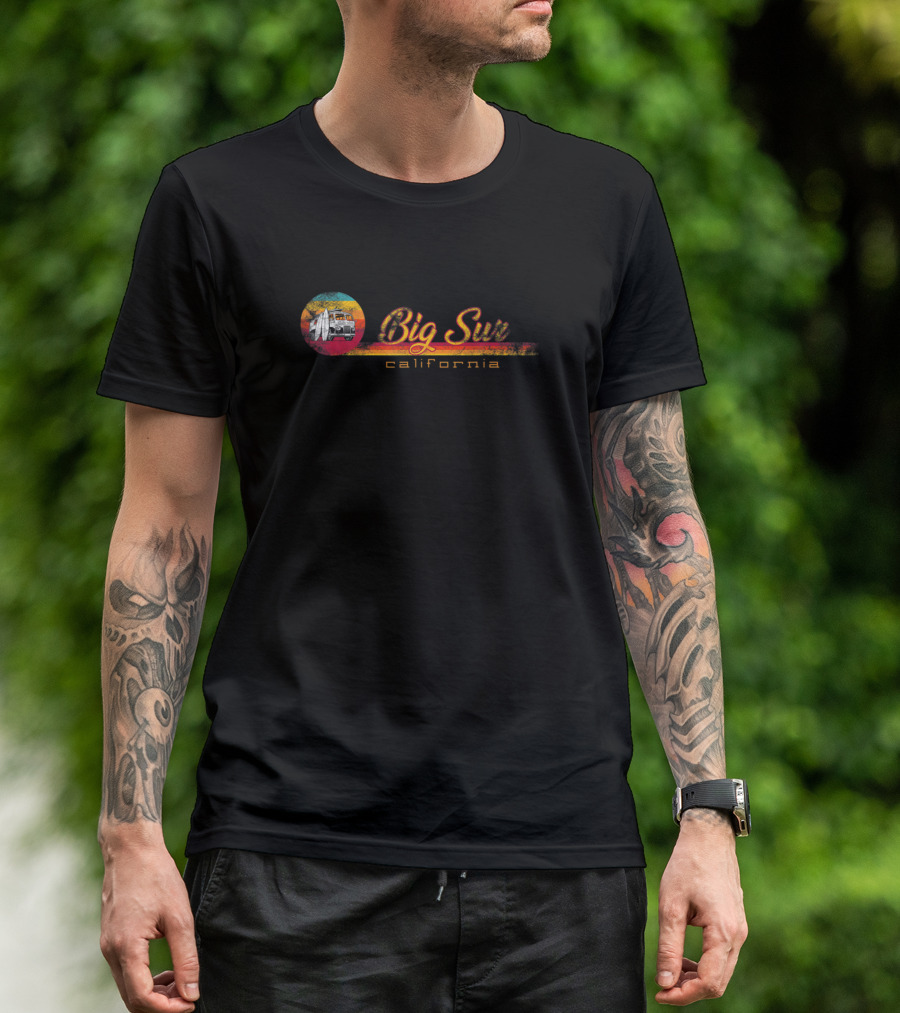 Big Sur California Vintage Van Surf Adventure T-Shirt