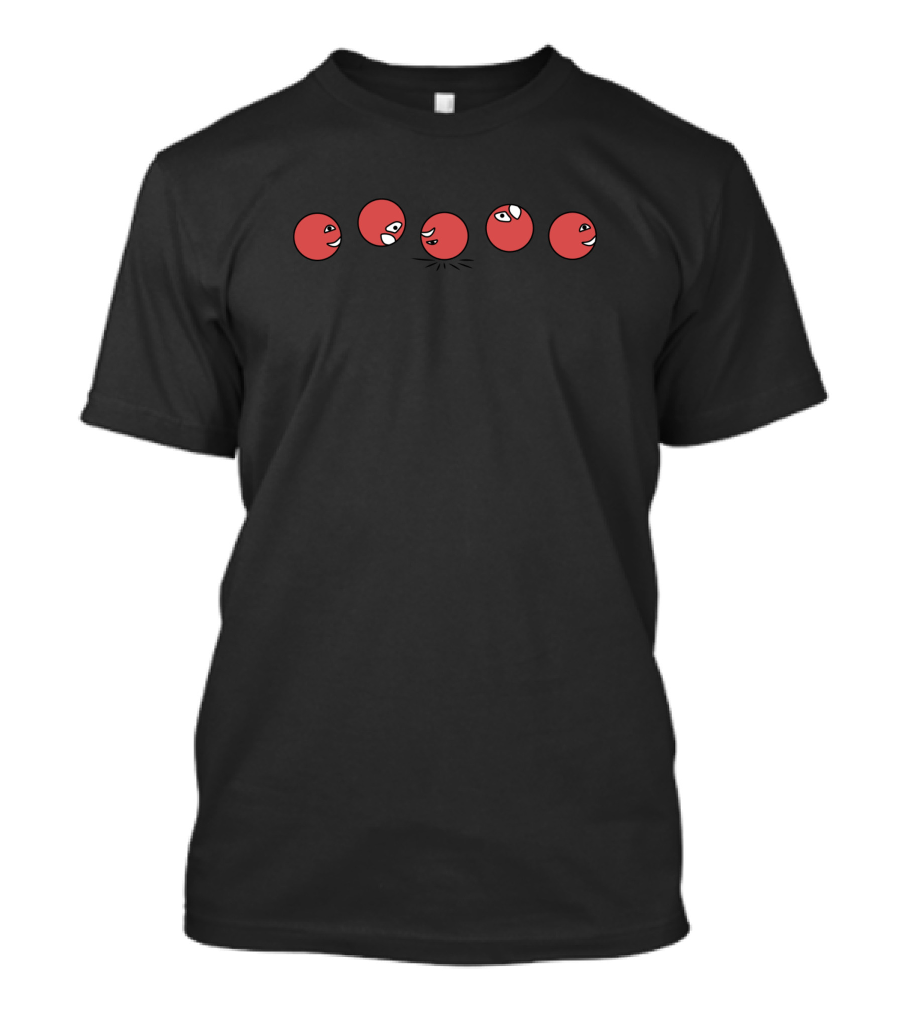 Bouncing Ball Faces Expressive Red Circles Emojis T-Shirt