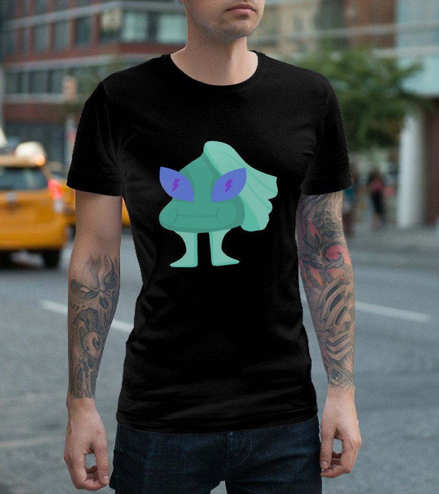 Cute Cartoon Alien With Lightning Bolt Eyes T-Shirt
