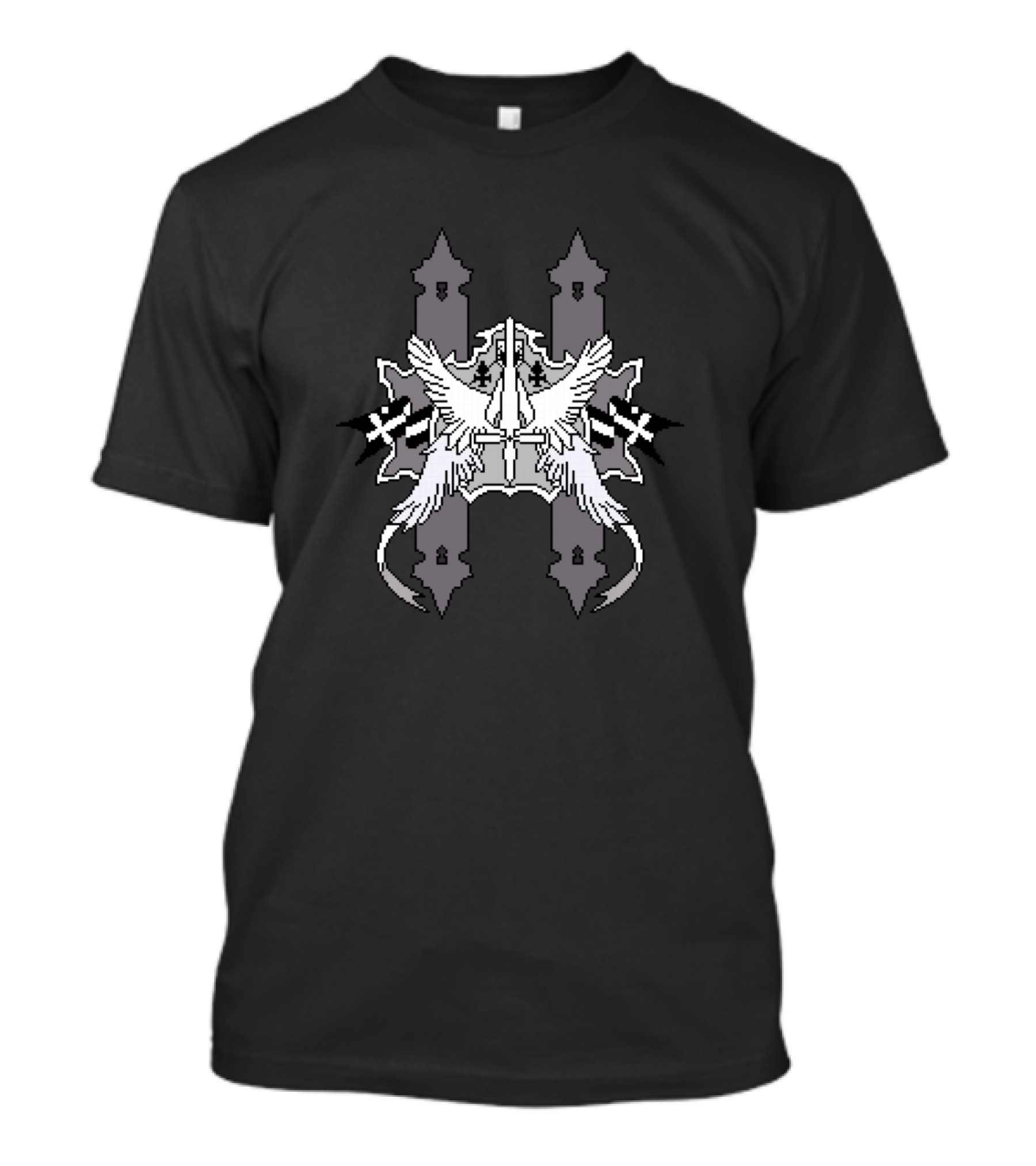 Final Fantasy 9 Alexandria Emblem Pixel Art Crest Winged T-Shirt