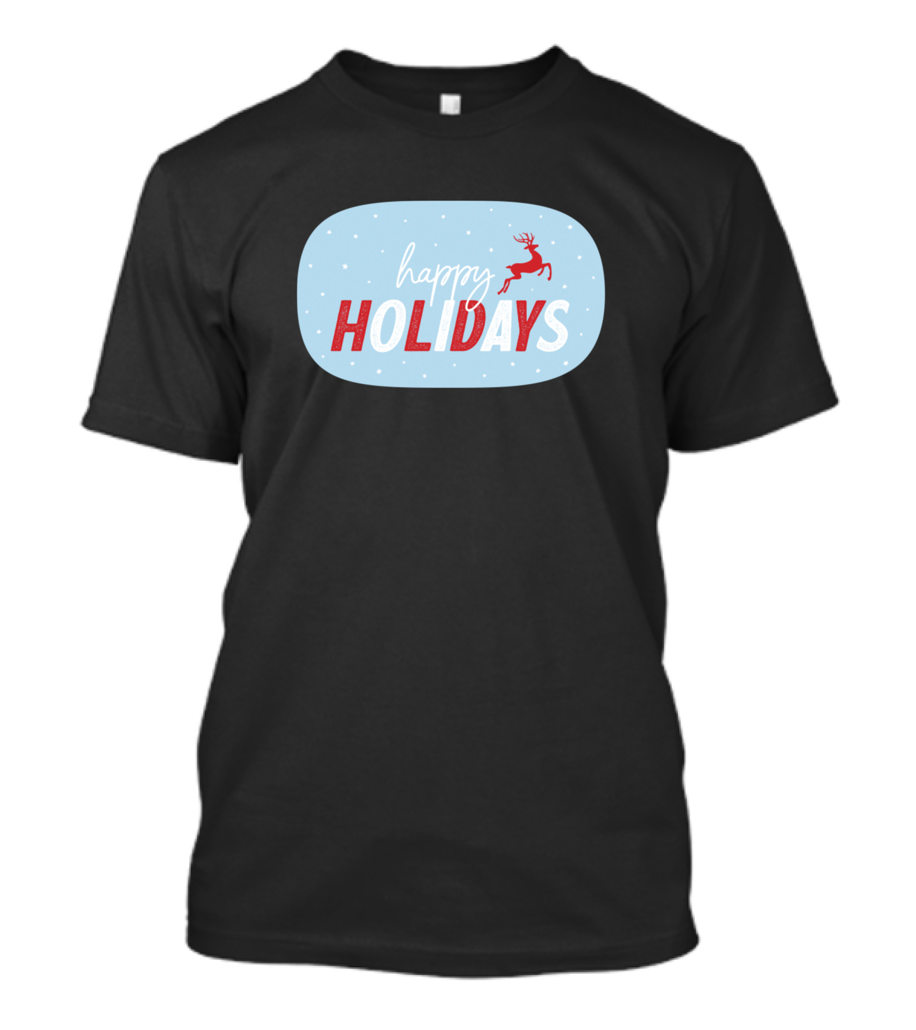 Happy Holidays Reindeer Snowflakes T-Shirt