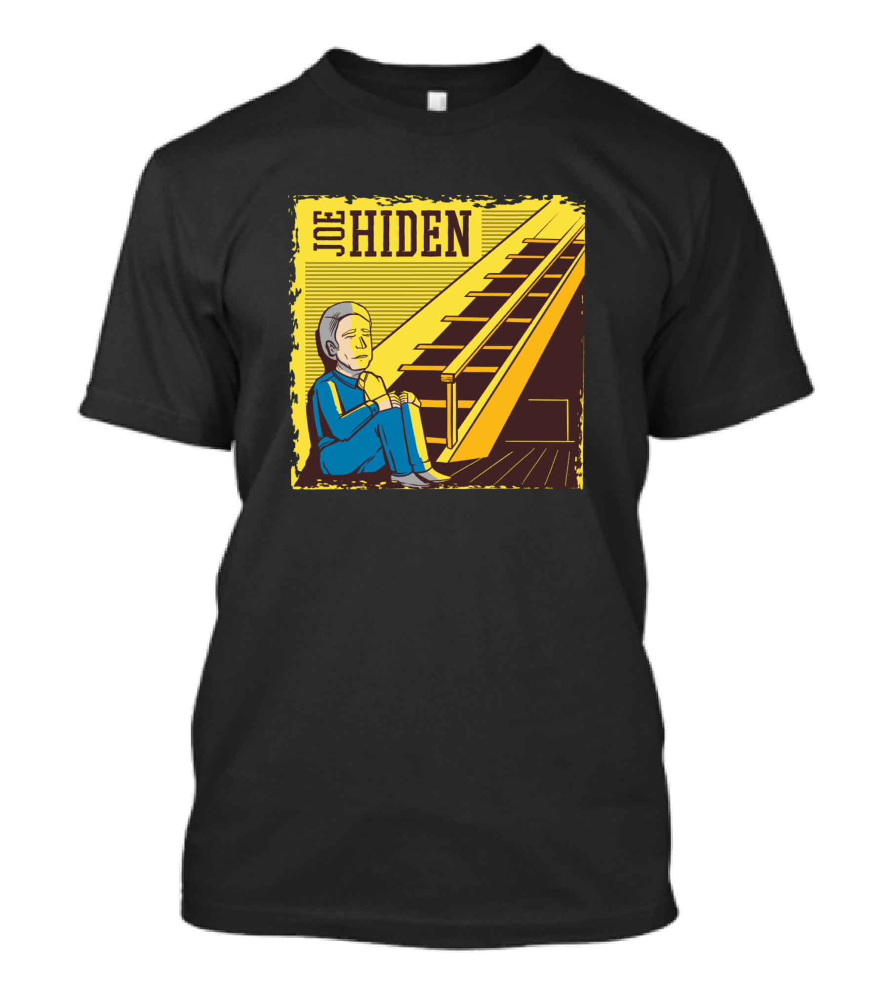 Joe Hiden Sitting By Airplane Steps T-Shirt