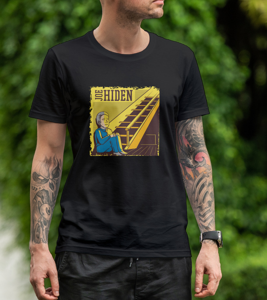 Joe Hiden Sitting By Airplane Steps T-Shirt