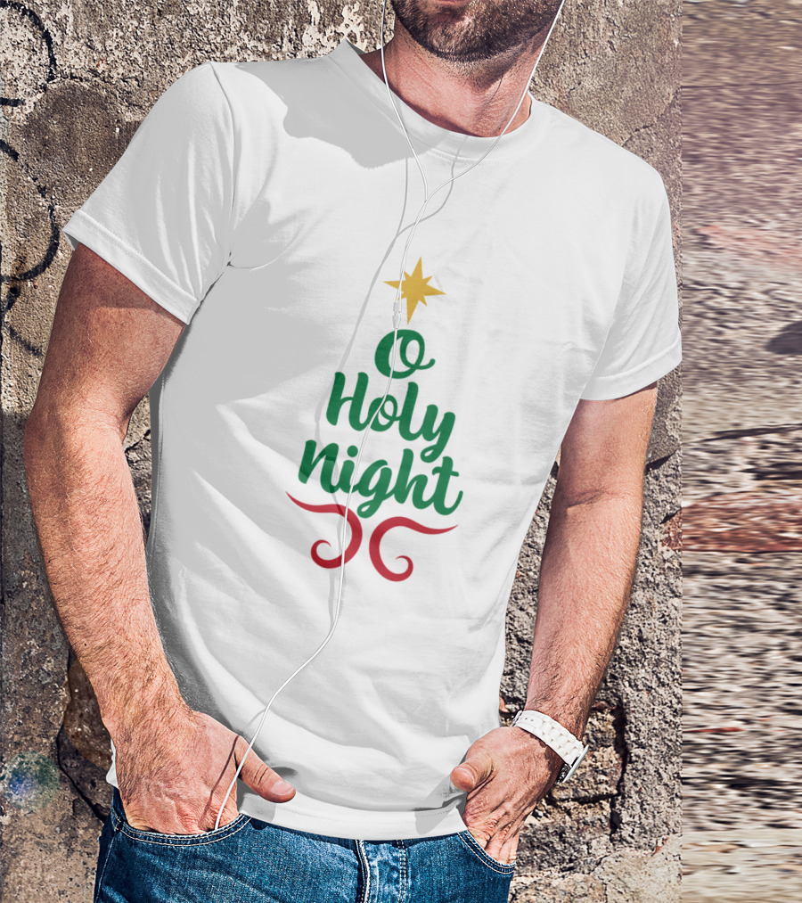 O Holy Night Christmas Tree Star T-Shirt