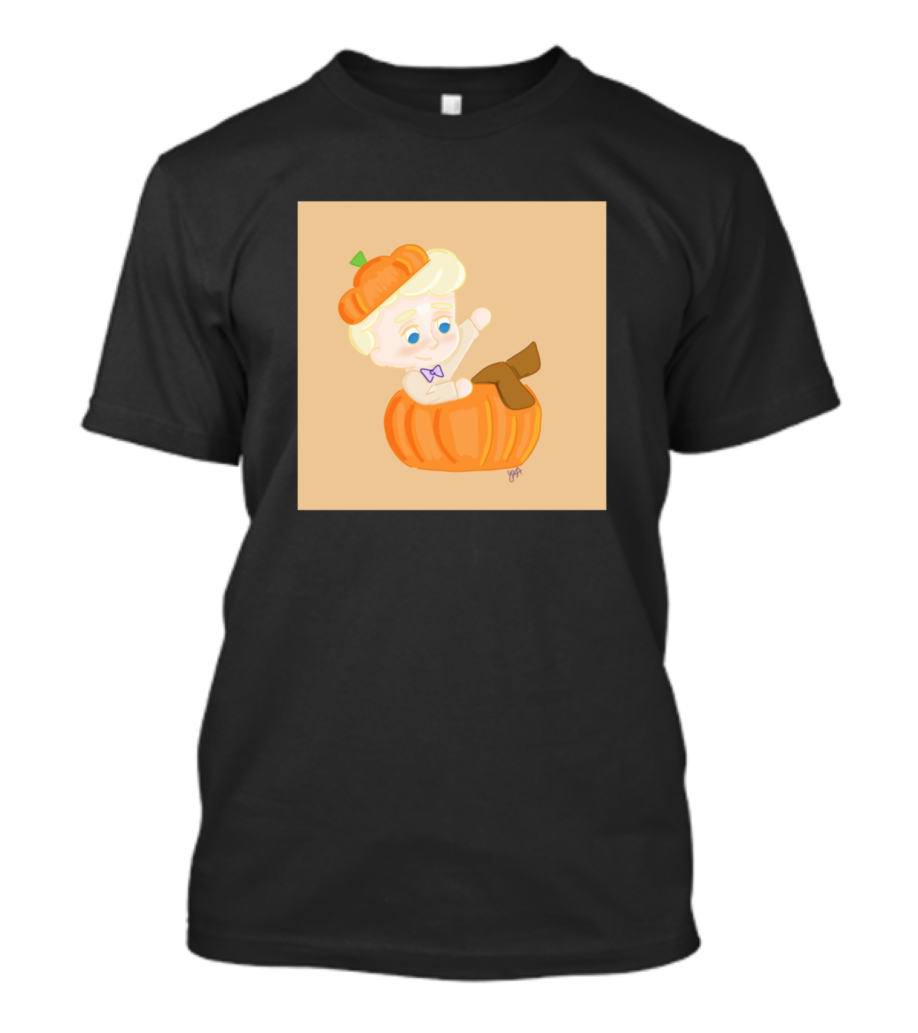 Pumpkin Angel Kid In Pumpkin Hat And Bow Tie T-Shirt