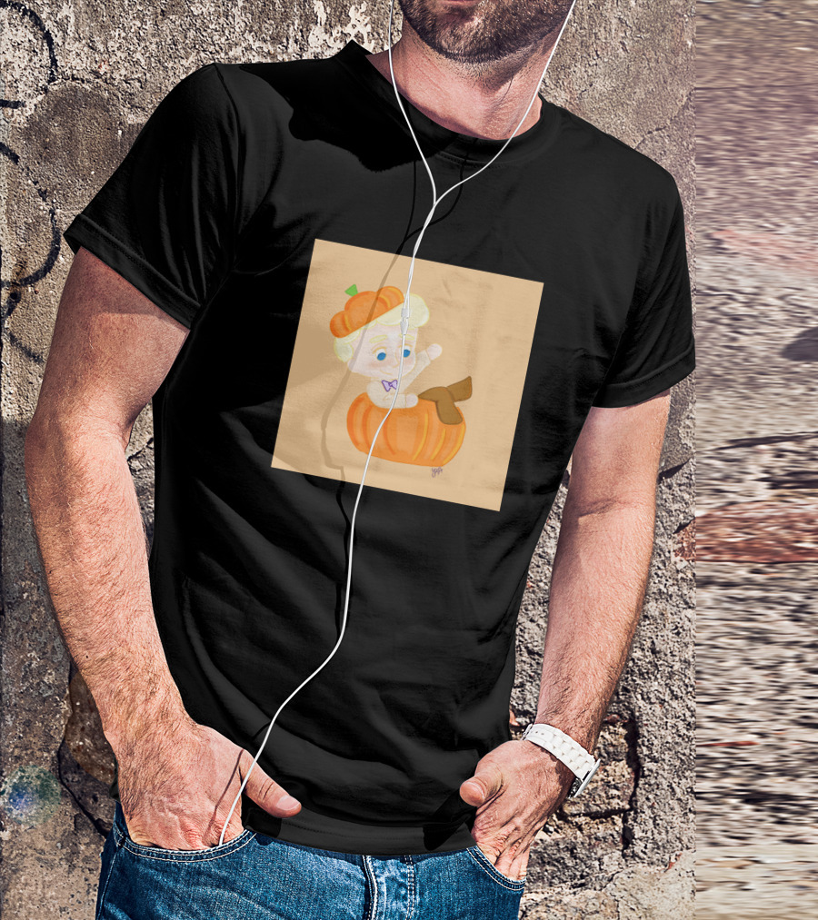 Pumpkin Angel Kid In Pumpkin Hat And Bow Tie T-Shirt