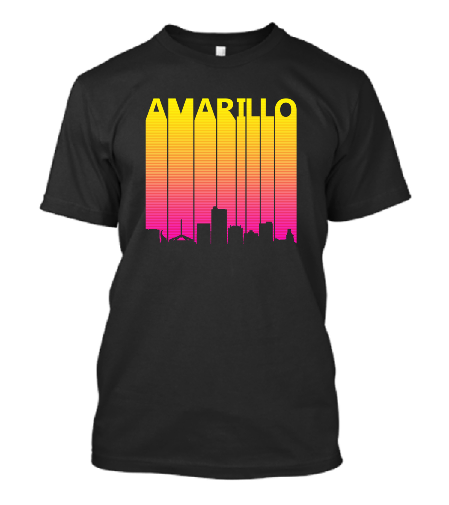 Amarillo Skyline Retro 1980s Sunset-Inspired T-Shirt