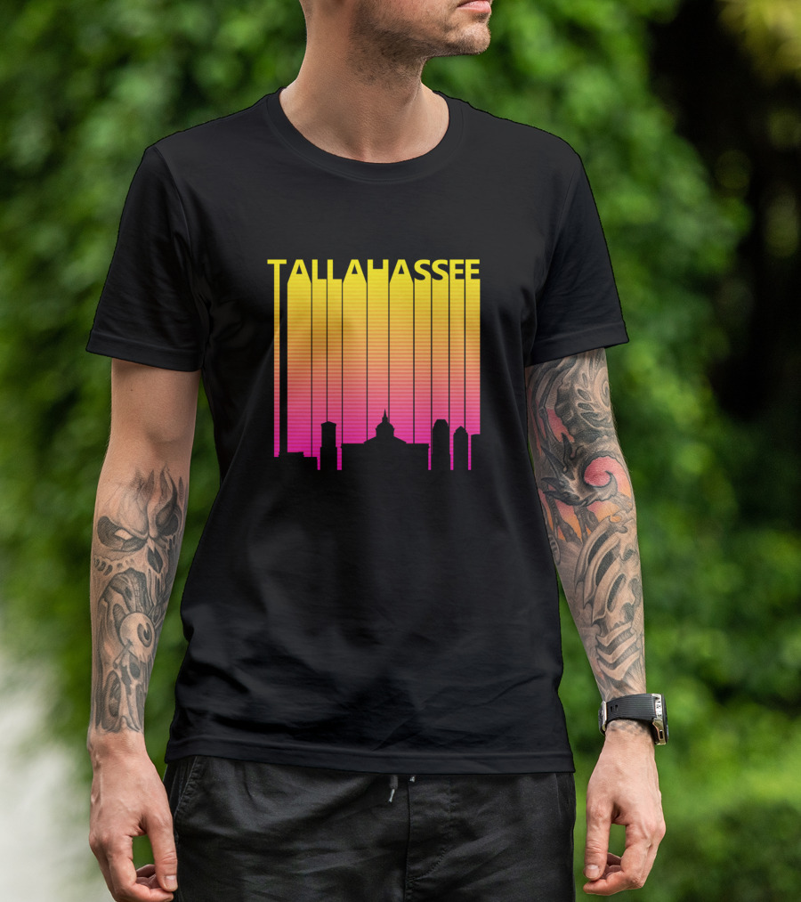 Tallahassee Skyline Retro 1980s Style Vintage Vibes T-Shirt