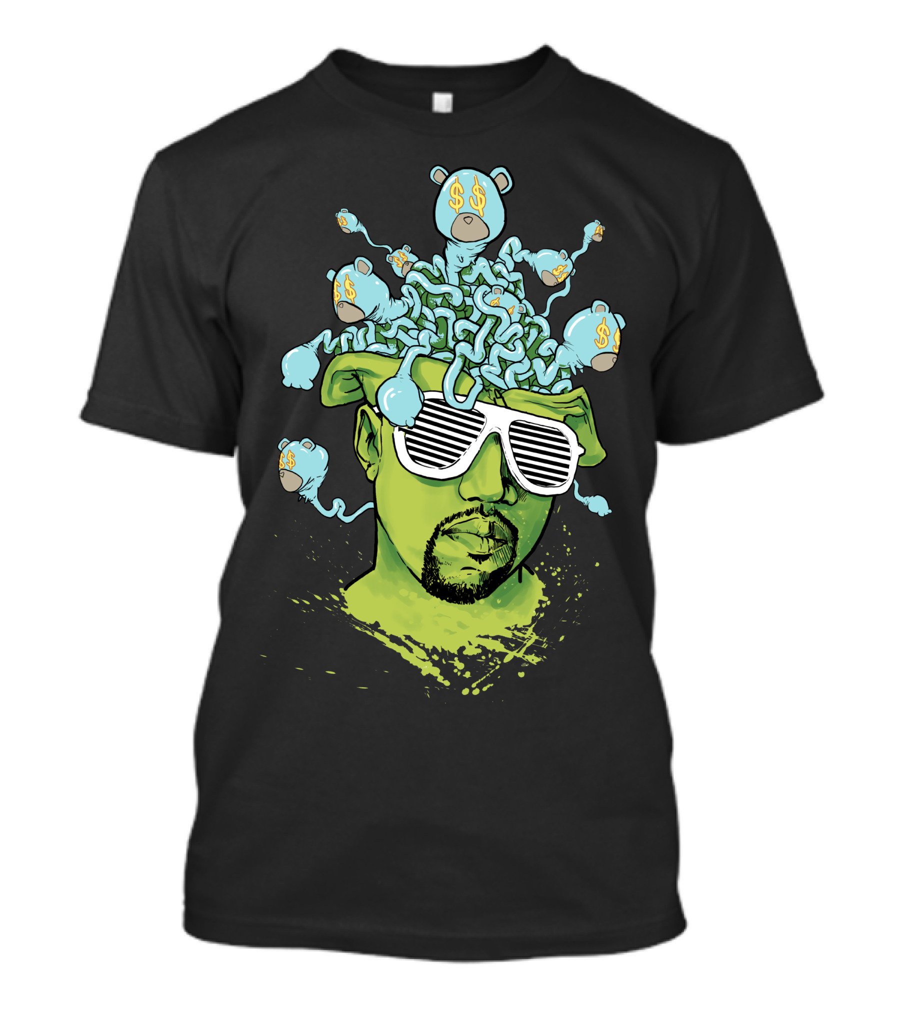 Bear Brains Kanye West Parody With Dollar Sign Creatures T-Shirt