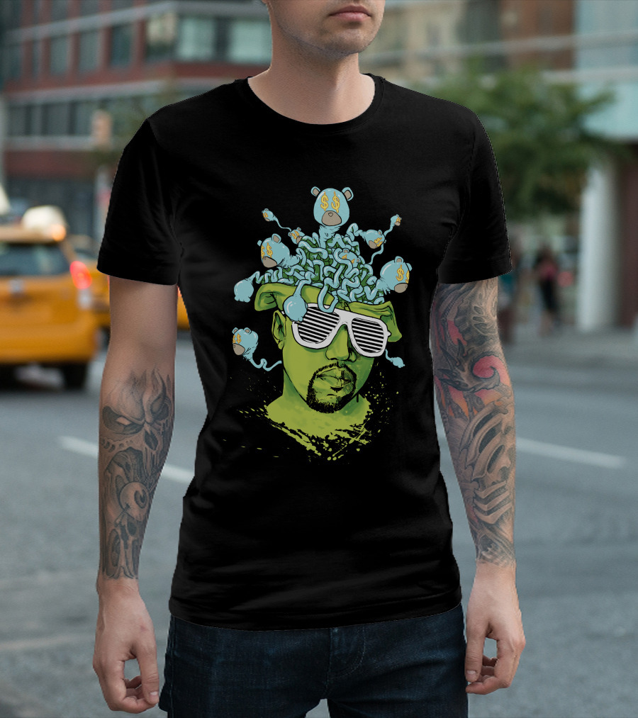 Bear Brains Kanye West Parody With Dollar Sign Creatures T-Shirt