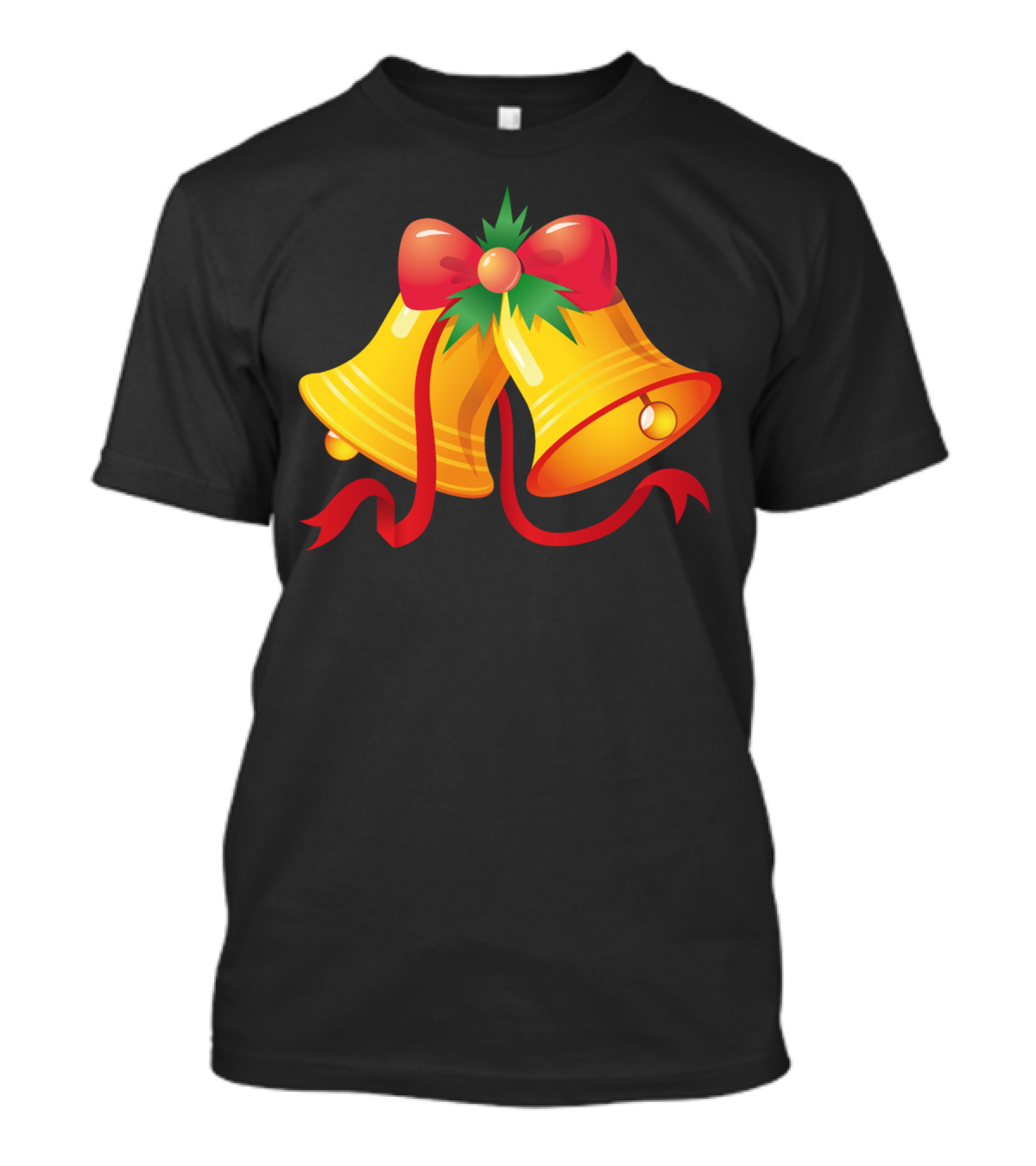Jingle Cartoon Christmas Bells With Red Bow T-Shirt