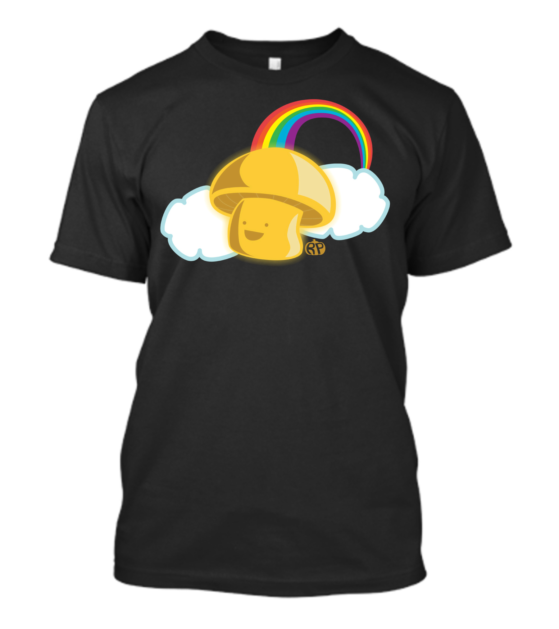 Golden Mushroom Rainbow Cloud T-Shirt