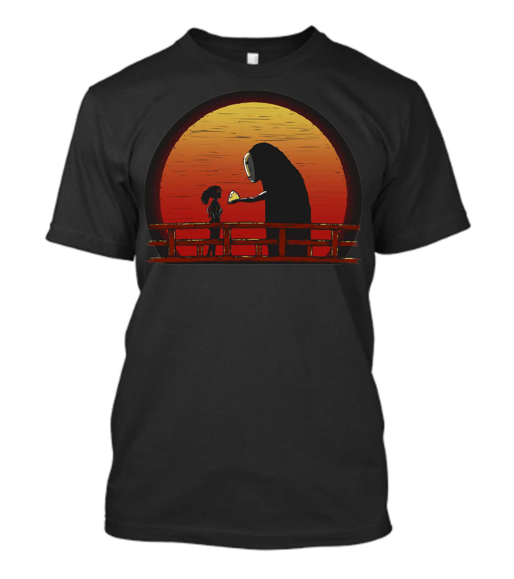 Chihiro And No-Face Bridge Sunset Scene T-Shirt