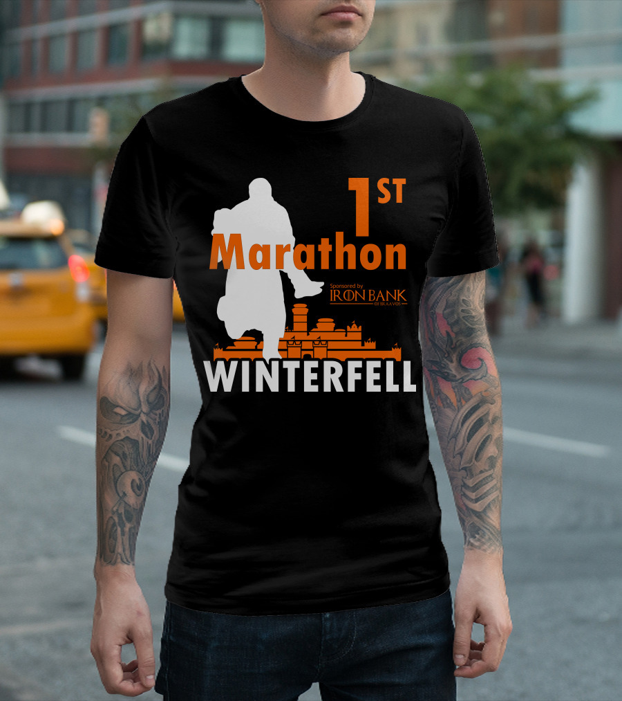 1st Marathon Winterfell Sponsored by Iron Bank of Braavos T-Shirt
