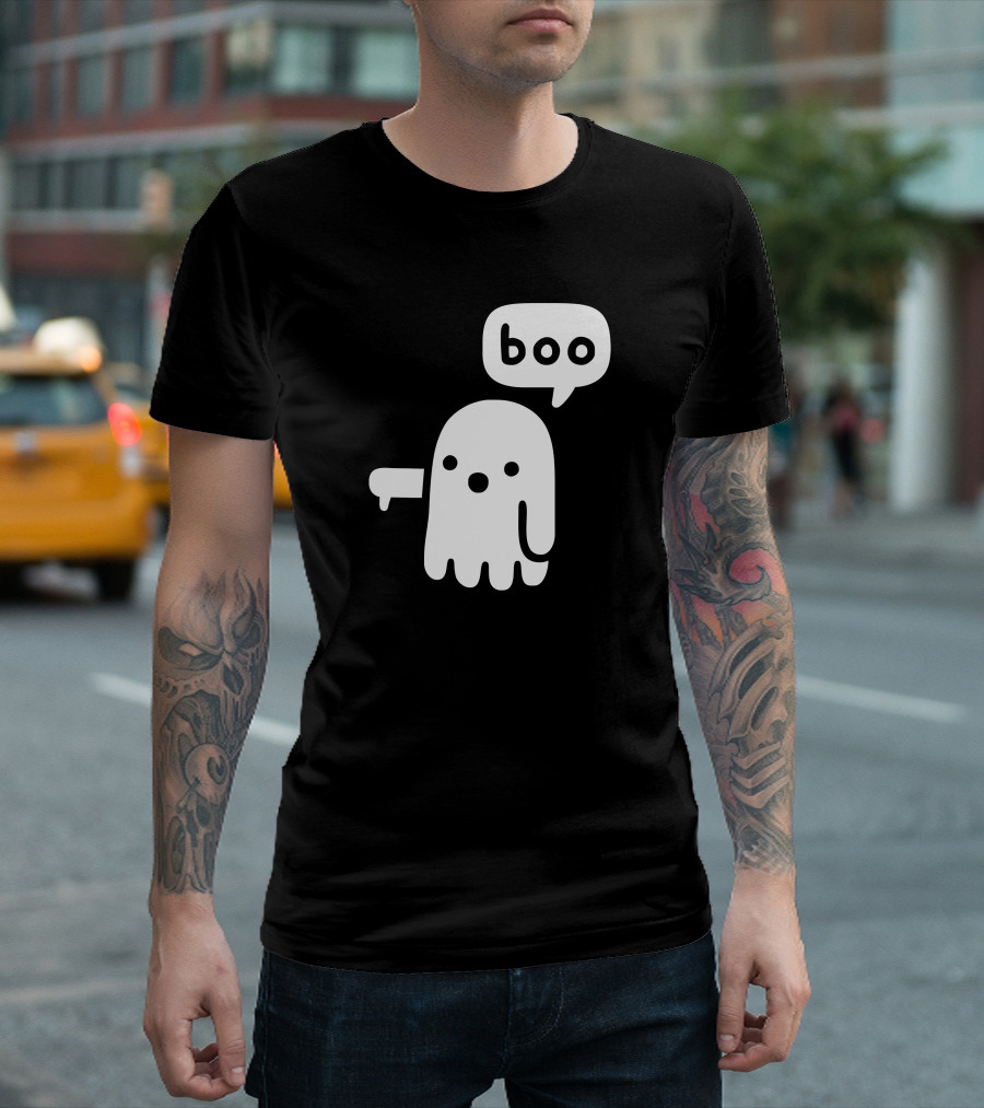 Boo Ghost With Thumbs Down Gesture T-Shirt