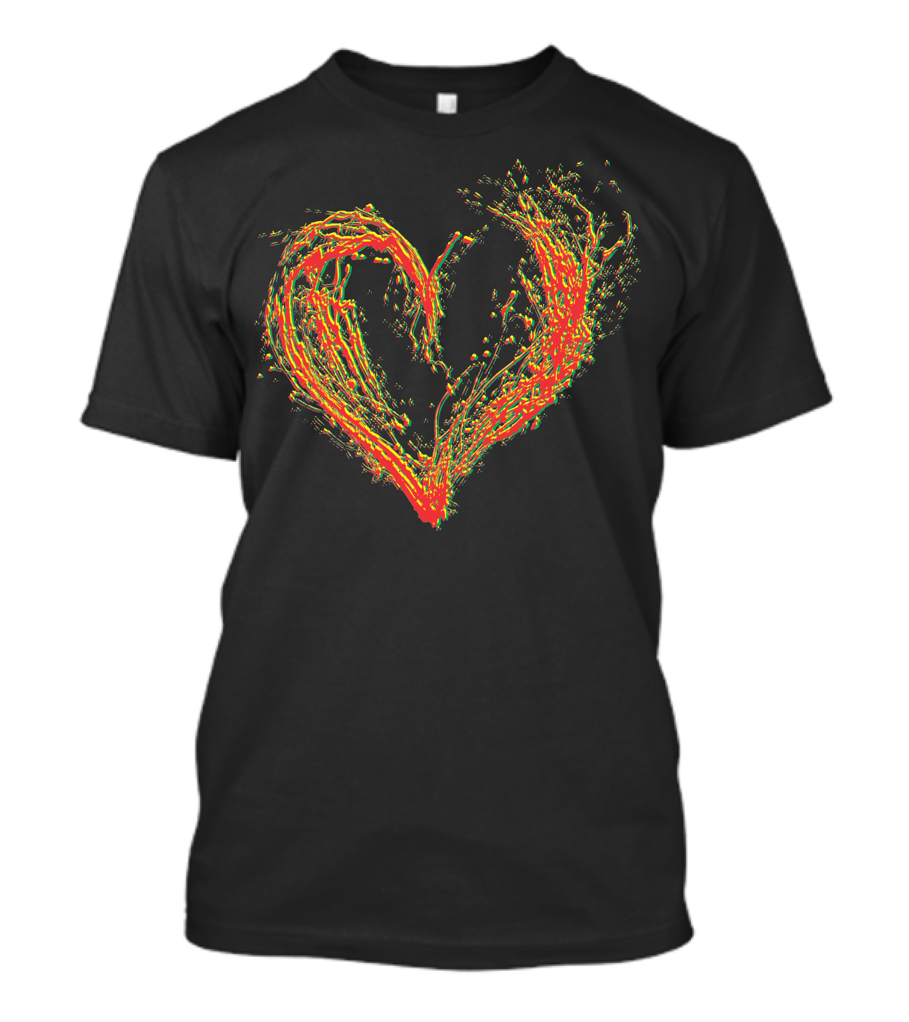 Heard Colors Vibrant Heart Paint Splash T-Shirt