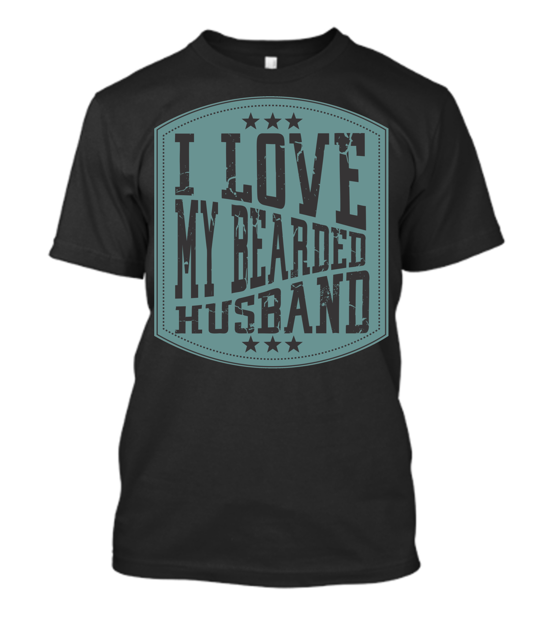 I Love My Bearded Husband Vintage Western Badge T-Shirt