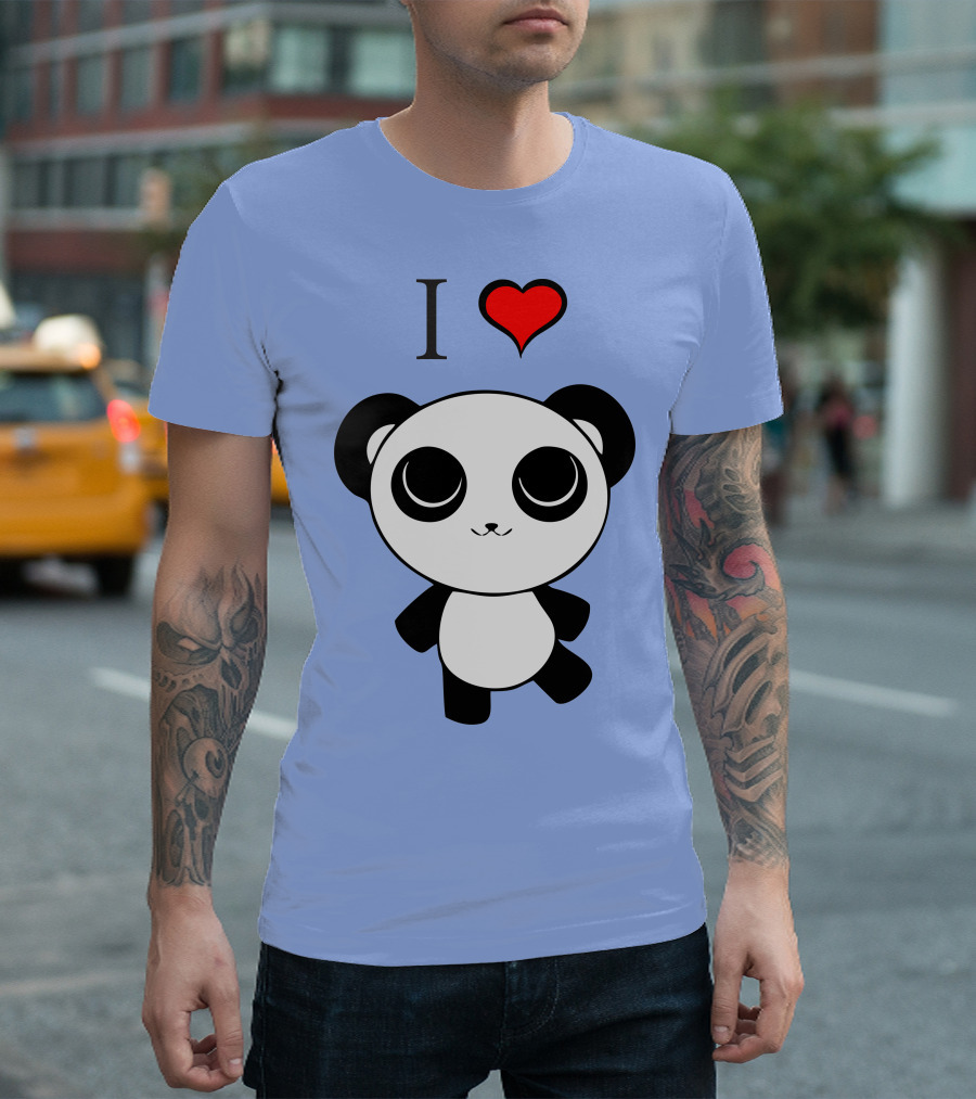 I Love Heart Panda T-Shirt