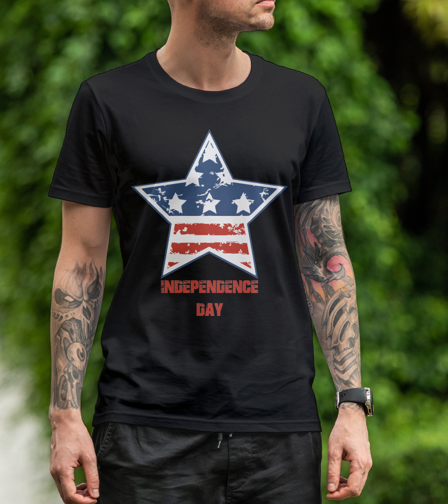 Independence Day 4Th July Star America American Flag USA Patriotic T-Shirt