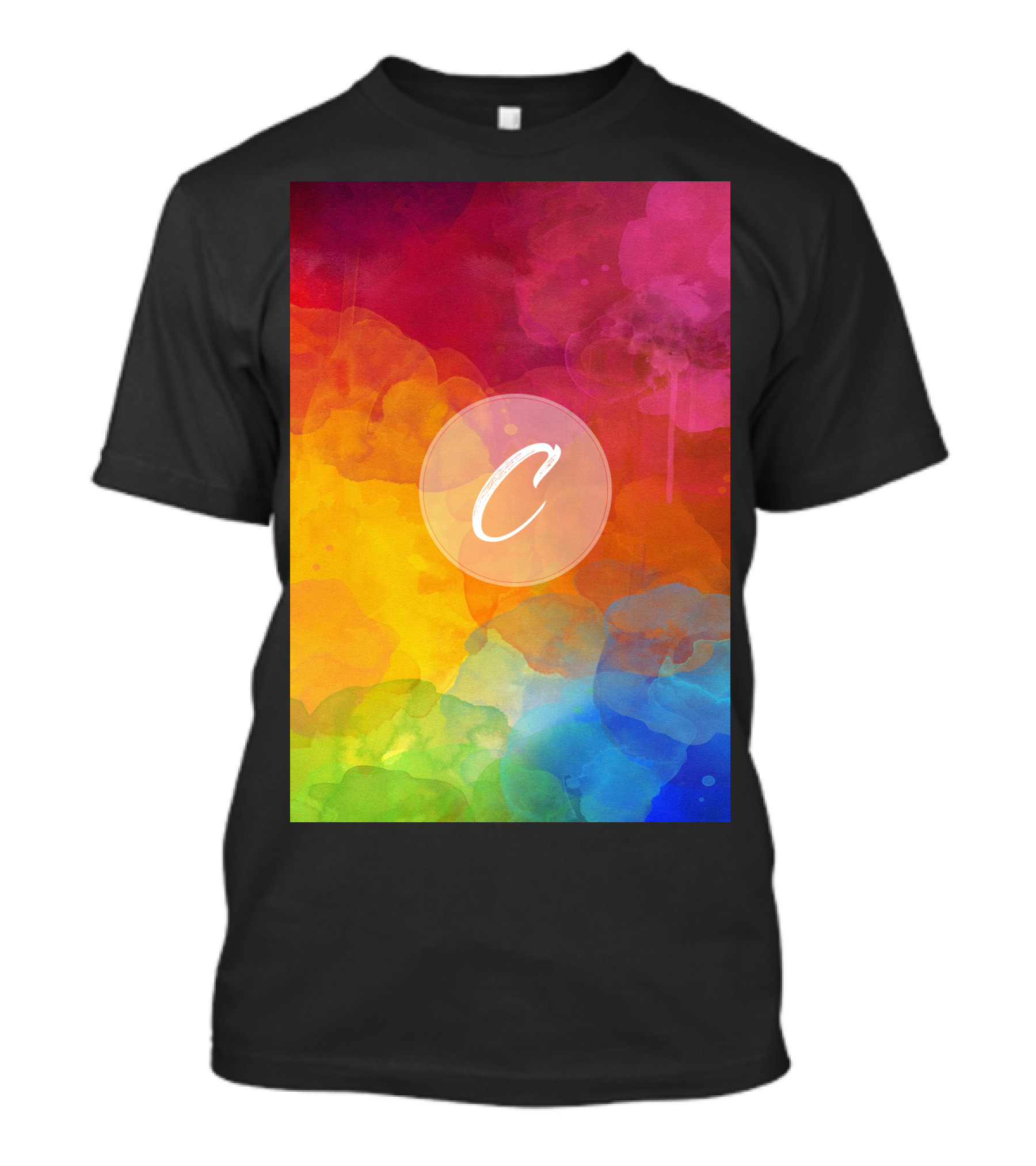 C Vibrant Rainbow Watercolor T-Shirt