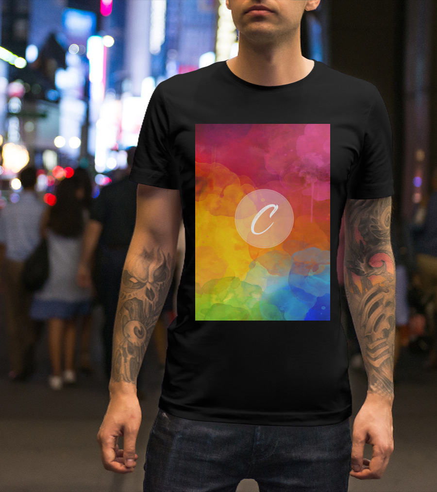 C Vibrant Rainbow Watercolor T-Shirt