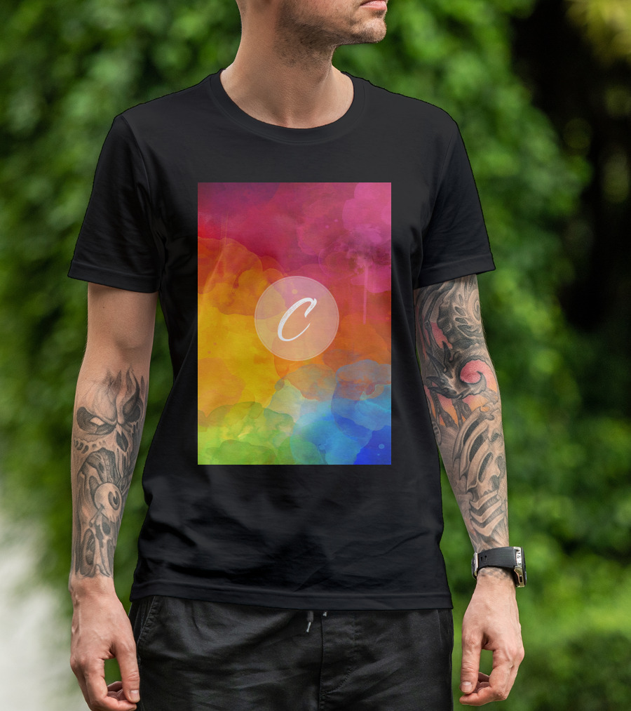 C Vibrant Rainbow Watercolor T-Shirt