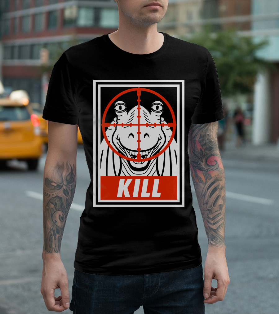 KILL Jar Jar Sign Crosshair Star Wars Spoof T-Shirt