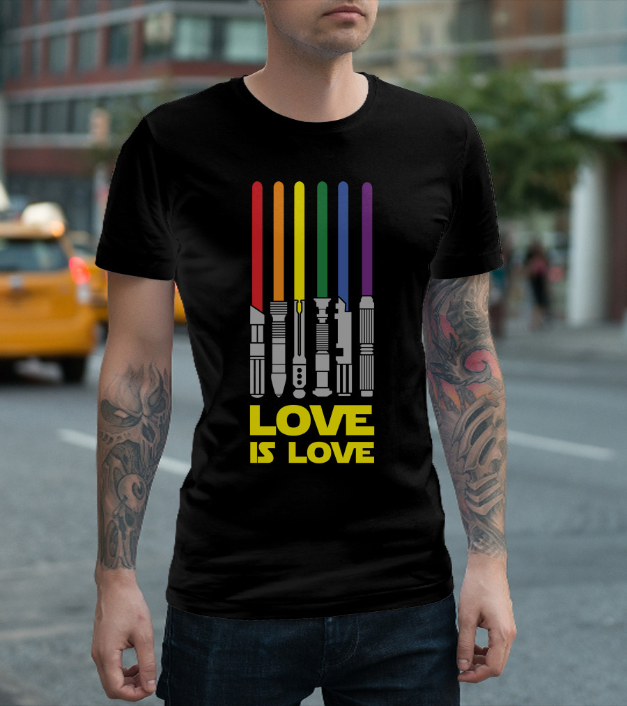 Love Is Love Lightsaber Rainbow T-Shirt