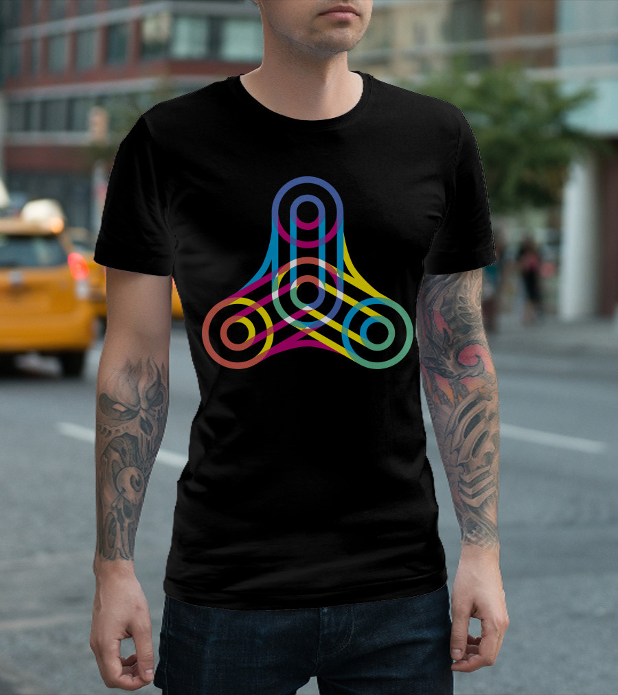 Never Win Colorful Geometric Spinner T-Shirt