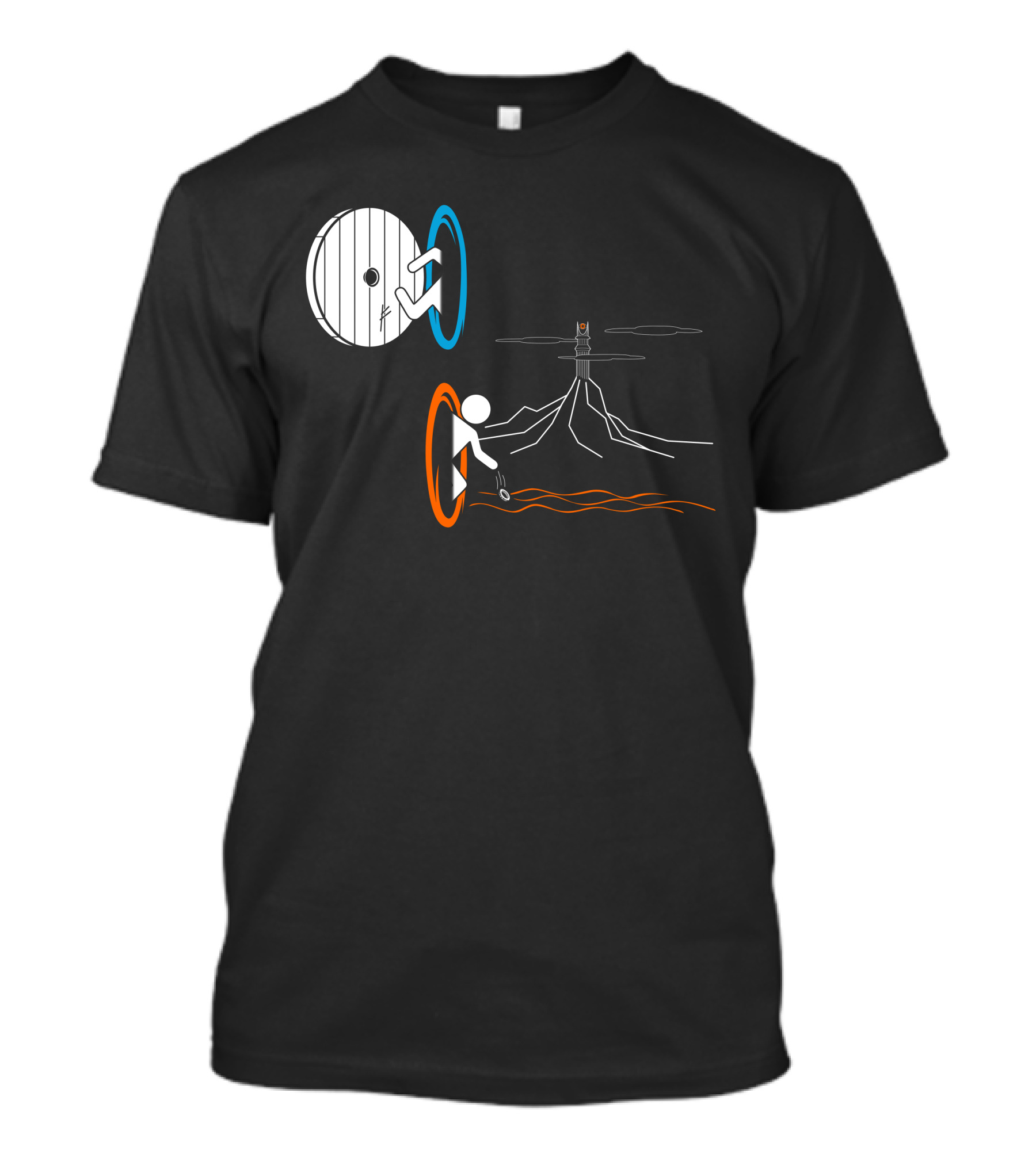 Portal Journey Through Mordor With Barad-dûr And Eye T-Shirt